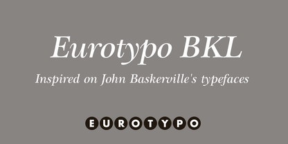 EurotypoBKL font family - Complete set of 5 weights: Regular, Italic, Bold, Bold Italic, Heavy
